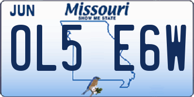 MO license plate OL5E6W