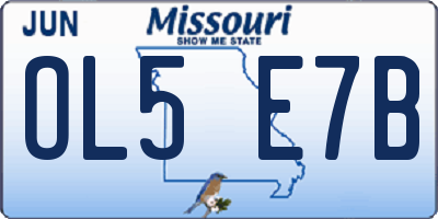 MO license plate OL5E7B