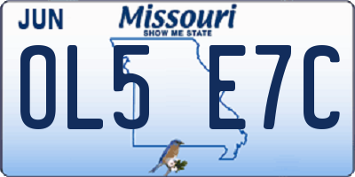 MO license plate OL5E7C