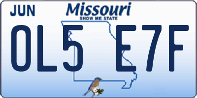MO license plate OL5E7F