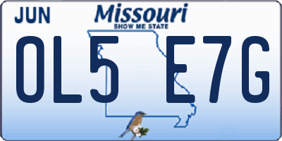 MO license plate OL5E7G