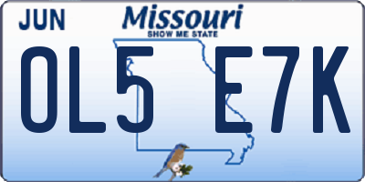 MO license plate OL5E7K