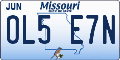 MO license plate OL5E7N