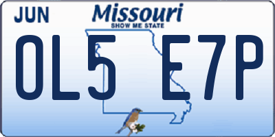 MO license plate OL5E7P