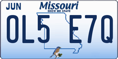 MO license plate OL5E7Q