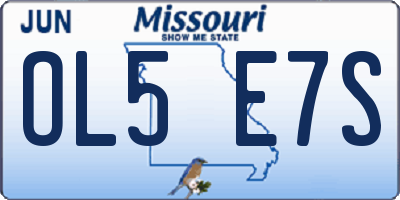 MO license plate OL5E7S