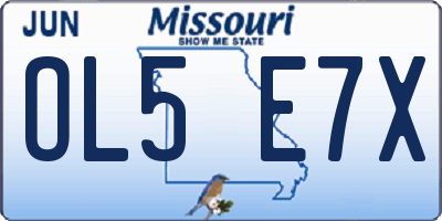 MO license plate OL5E7X