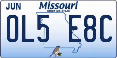 MO license plate OL5E8C