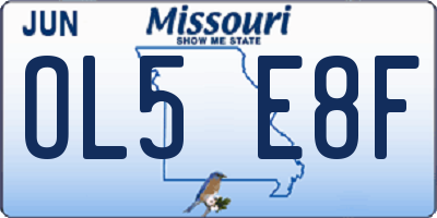 MO license plate OL5E8F