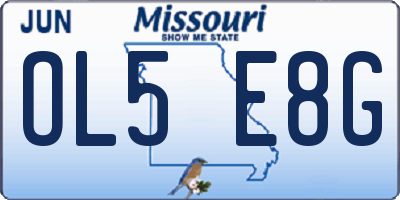 MO license plate OL5E8G