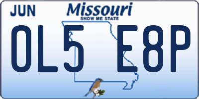 MO license plate OL5E8P