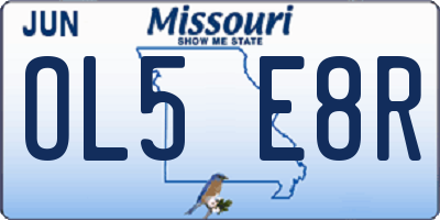 MO license plate OL5E8R