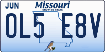 MO license plate OL5E8V