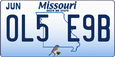 MO license plate OL5E9B