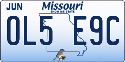 MO license plate OL5E9C