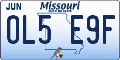 MO license plate OL5E9F