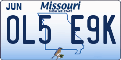 MO license plate OL5E9K
