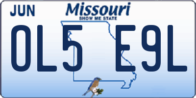 MO license plate OL5E9L