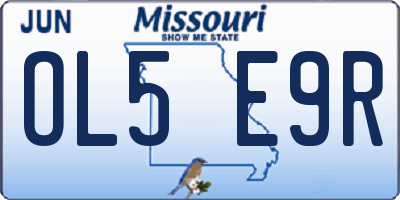 MO license plate OL5E9R