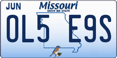 MO license plate OL5E9S