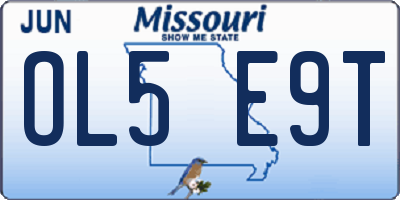 MO license plate OL5E9T