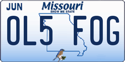 MO license plate OL5F0G