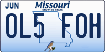 MO license plate OL5F0H