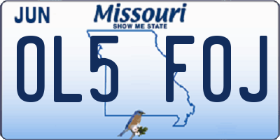 MO license plate OL5F0J