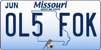 MO license plate OL5F0K