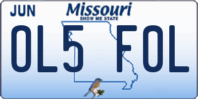 MO license plate OL5F0L