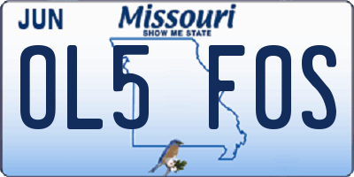 MO license plate OL5F0S