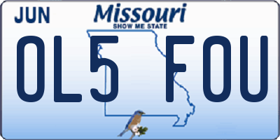 MO license plate OL5F0U