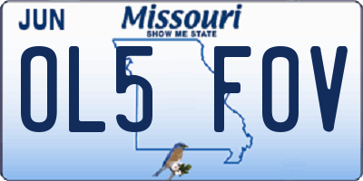 MO license plate OL5F0V