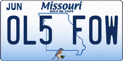 MO license plate OL5F0W