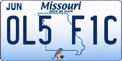 MO license plate OL5F1C