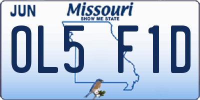 MO license plate OL5F1D