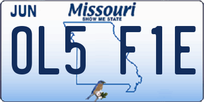 MO license plate OL5F1E