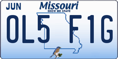 MO license plate OL5F1G