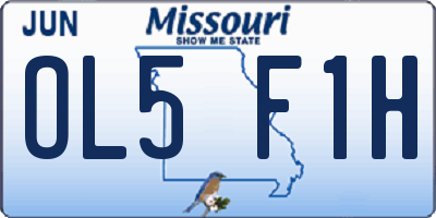 MO license plate OL5F1H