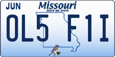 MO license plate OL5F1I