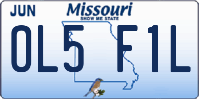 MO license plate OL5F1L