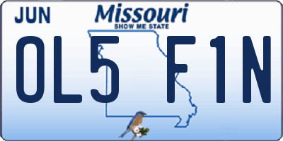 MO license plate OL5F1N