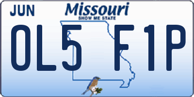 MO license plate OL5F1P