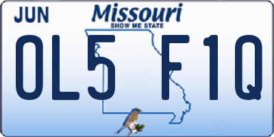 MO license plate OL5F1Q