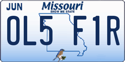 MO license plate OL5F1R