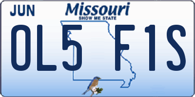 MO license plate OL5F1S