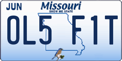 MO license plate OL5F1T