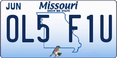 MO license plate OL5F1U