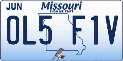 MO license plate OL5F1V