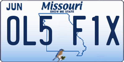 MO license plate OL5F1X